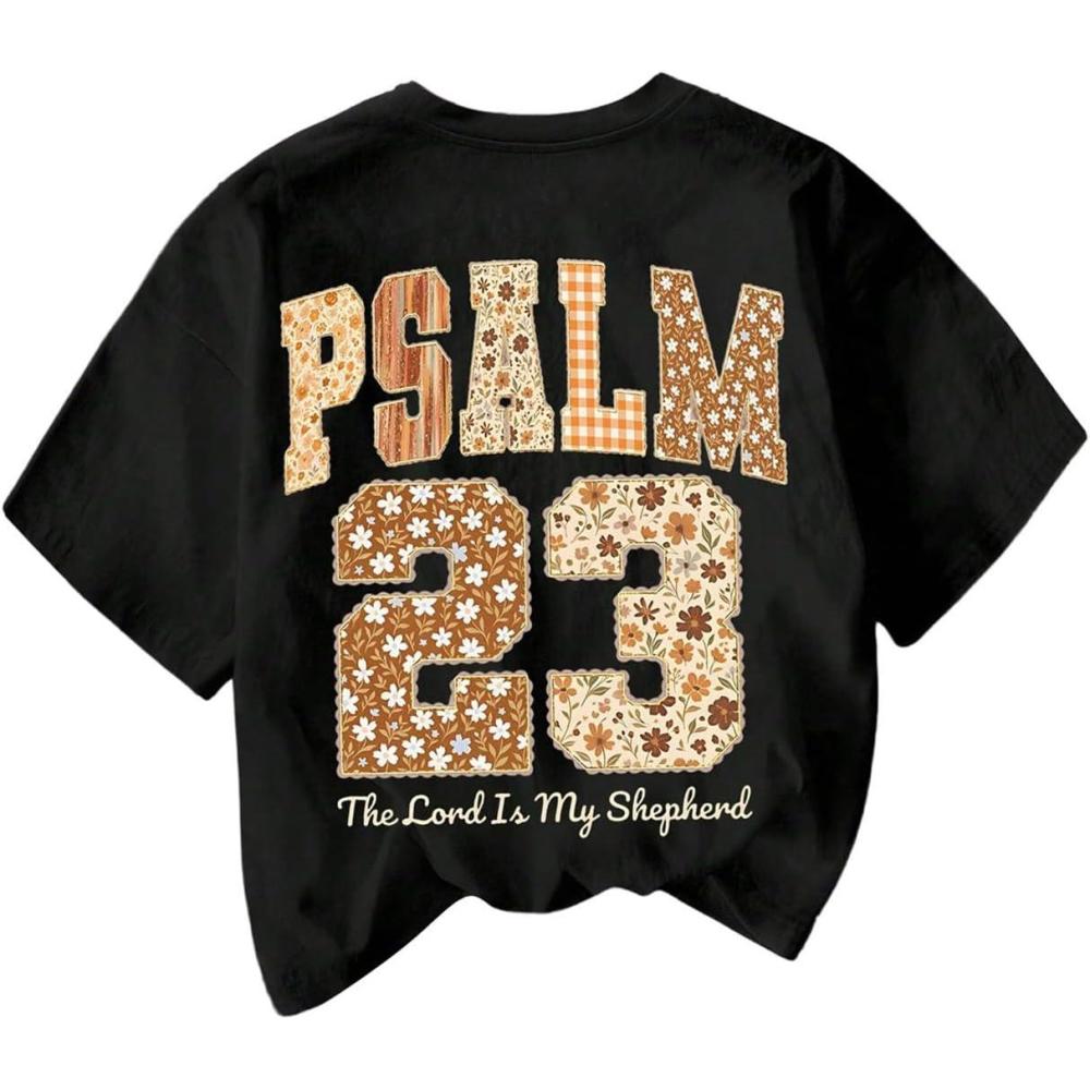 imageFloerns Womens Number Jersey Shirts Short Sleeve Floral Crewneck Y2k Graphic TeesBlack